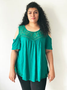 Cold-Shoulder Crochet Top